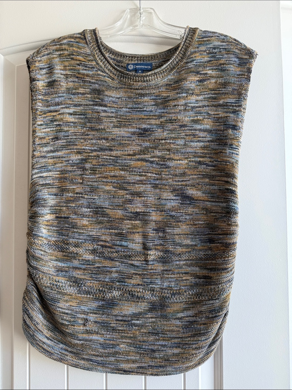 Democracy Multitone Knit Tank in Gray, Blue & Tan